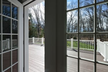 French door looking out onto a custom deck